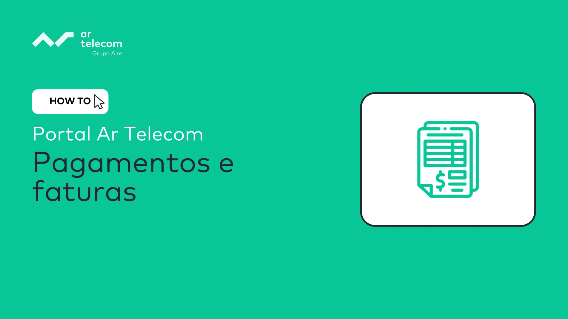 Pagamentos e faturas